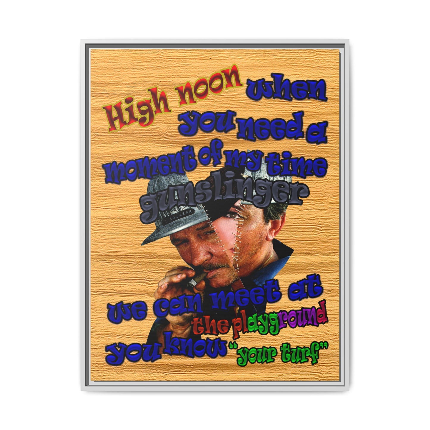 high noon - framed canvas art (butterscotch wood finish)