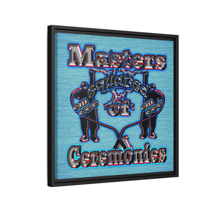 em cee squared - framed canvas art (faded blue)