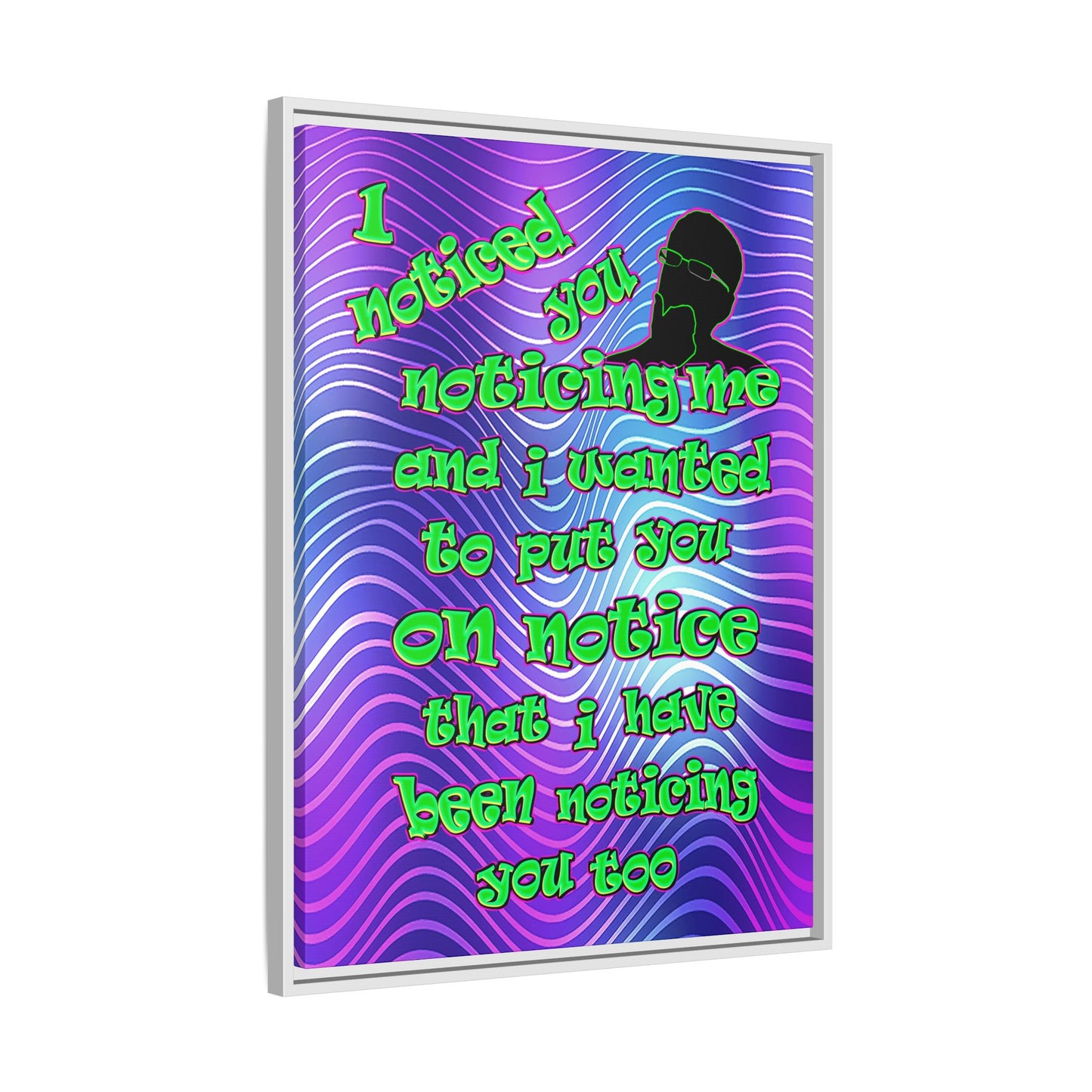 noticed you noticing - framed canvas art (purple wave)