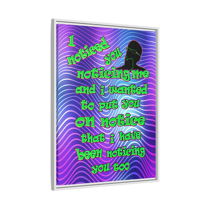 noticed you noticing - framed canvas art (purple wave)