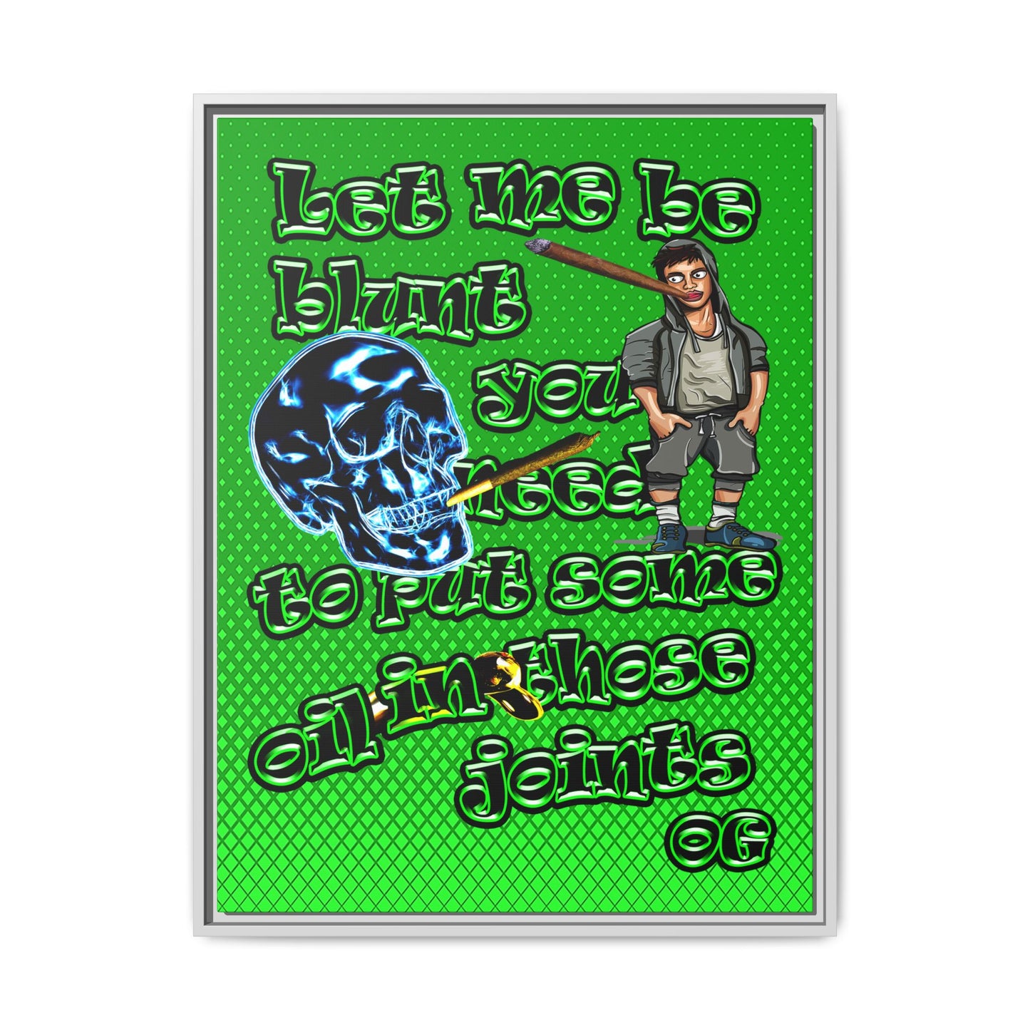 og - framed canvas art (logo green)