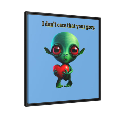 I don't care that your grey - framed canvas art (light blue)