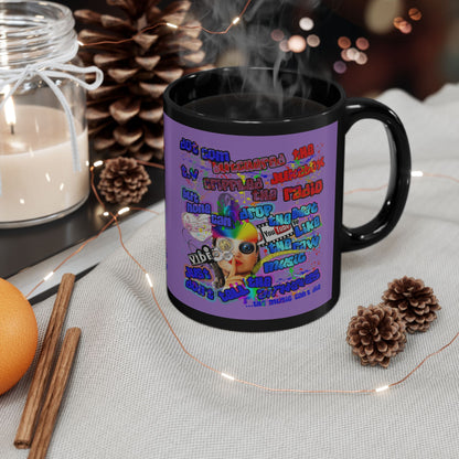 drop the beat - Black Mug (light purple)