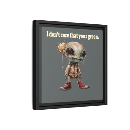 I don't care that your green - framed canvas art (dark grey)