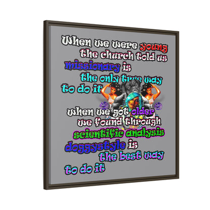 doggystyle - framed canvas art (grey)
