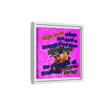 high noon - framed canvas art (pink swirl)