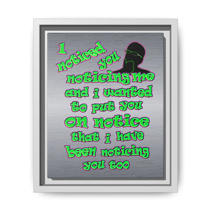 noticed you noticing - framed canvas art (brushed nickel)