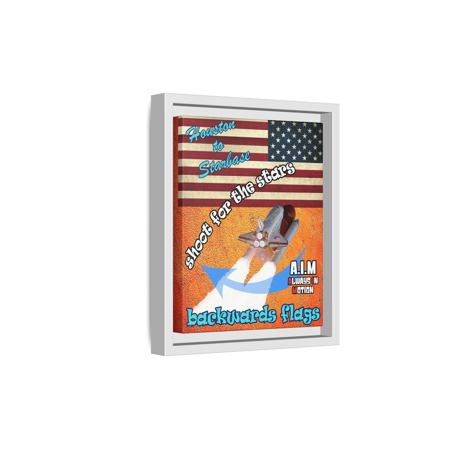 shoot for the stars - framed canvas art (burnt orange)