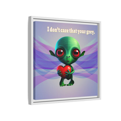 I don't care that your grey - framed canvas art (light blue-pink wave)