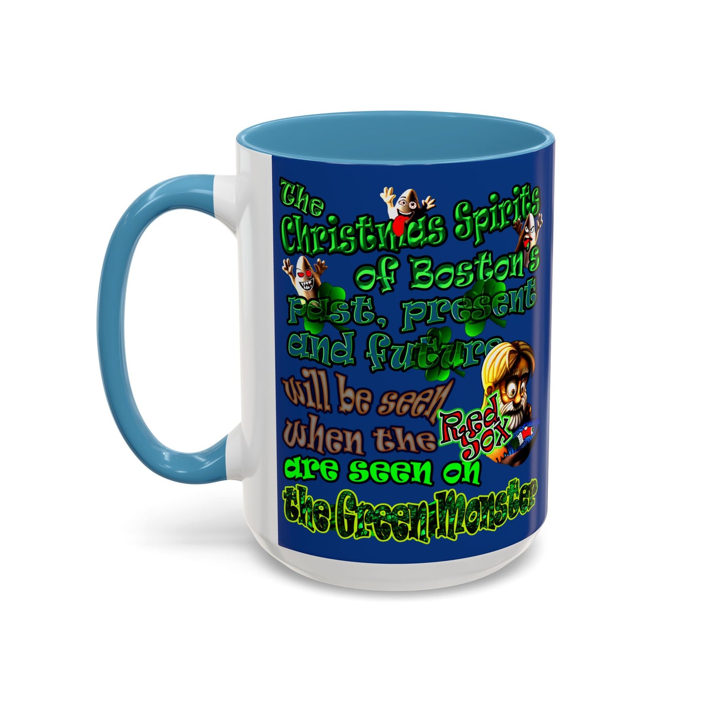 christmas spirits of boston - Accent Mug (dark blue)