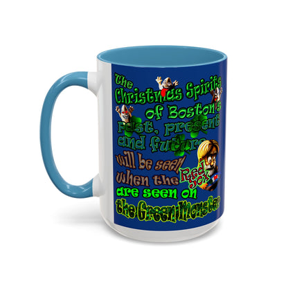 christmas spirits of boston - Accent Mug (dark blue)