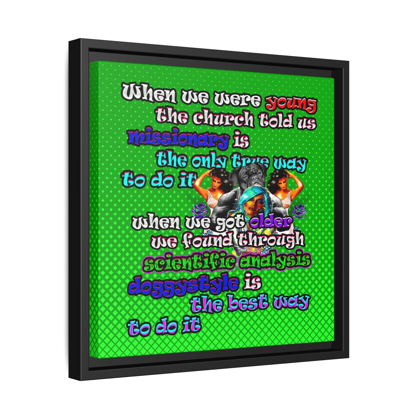 doggystyle - framed canvas art (logo green)