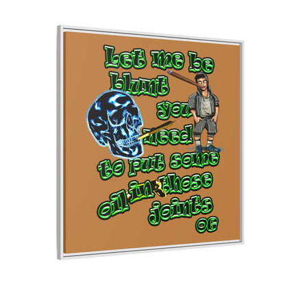 og - framed canvas art (light brown)