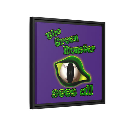 green monster - framed canvas art (purple)