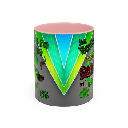 celtics logo - Accent Mug (rainbow split)