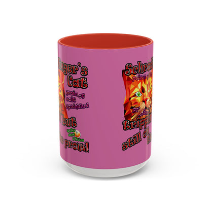 schrodinger's cat - Accent Mug (light pink)