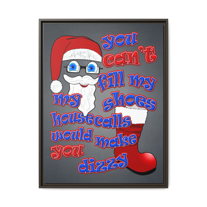 santa's shoes - framed canvas art (grey-light grey)