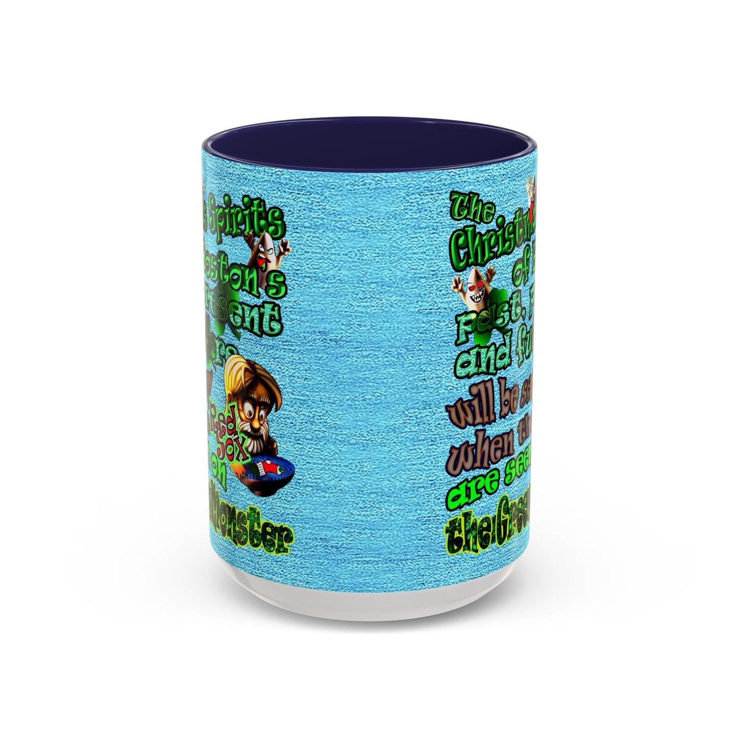 christmas spirits of boston - Accent Mug (faded blue)