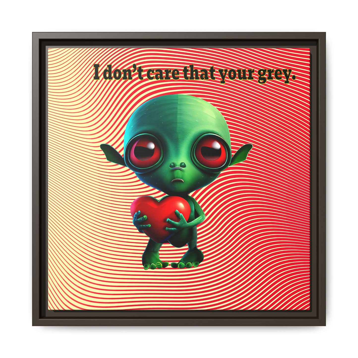 I don't care that your grey - framed canvas art (yellow-orange wave)