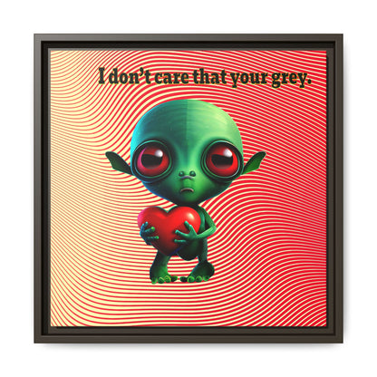 I don't care that your grey - framed canvas art (yellow-orange wave)