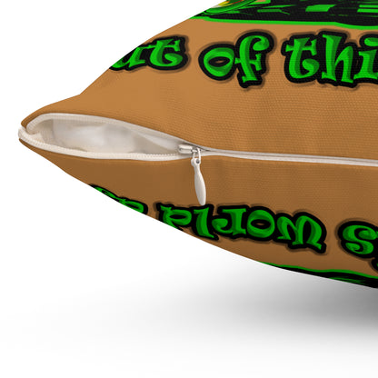 disc jockey - Spun Polyester Square Pillow - (light brown)