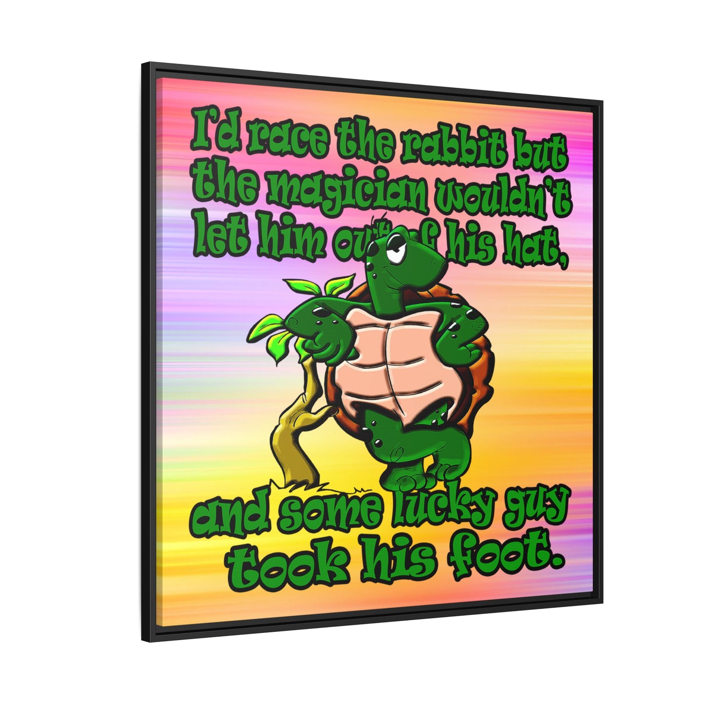 turtle race - framed canvas art (color blur)