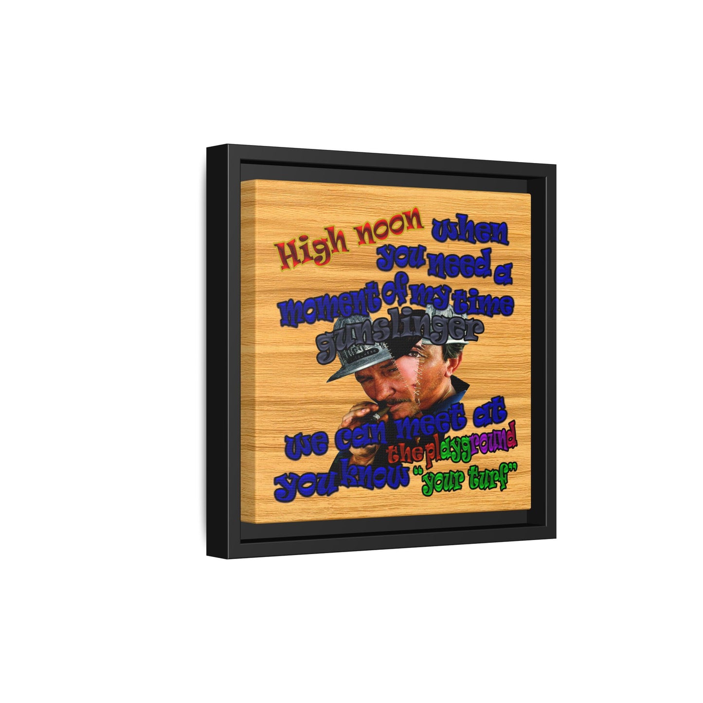 high noon - framed canvas art (butterscotch wood finish)