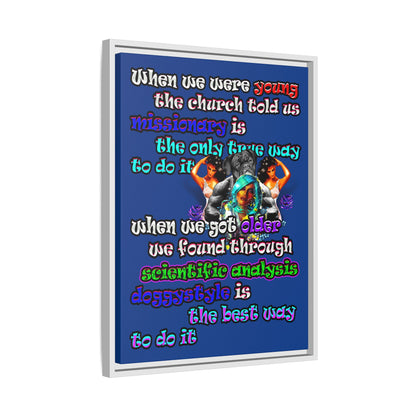 doggystyle - framed canvas art (dark blue)