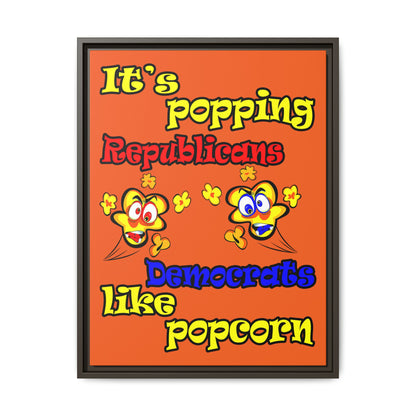 popping like popcorn - framed canvas art (orange)
