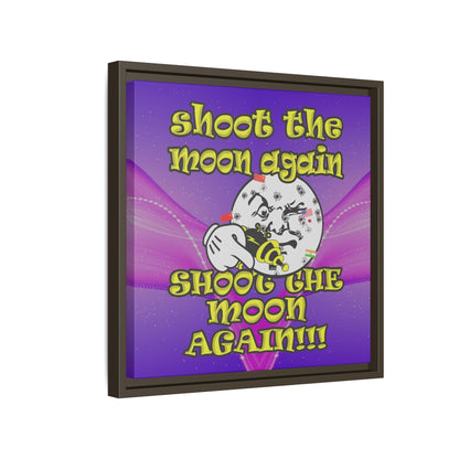 shoot the moon again - framed canvas art (purple-pink wave)