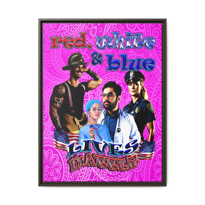 rw&b lives matter - framed canvas art (pink swirl)