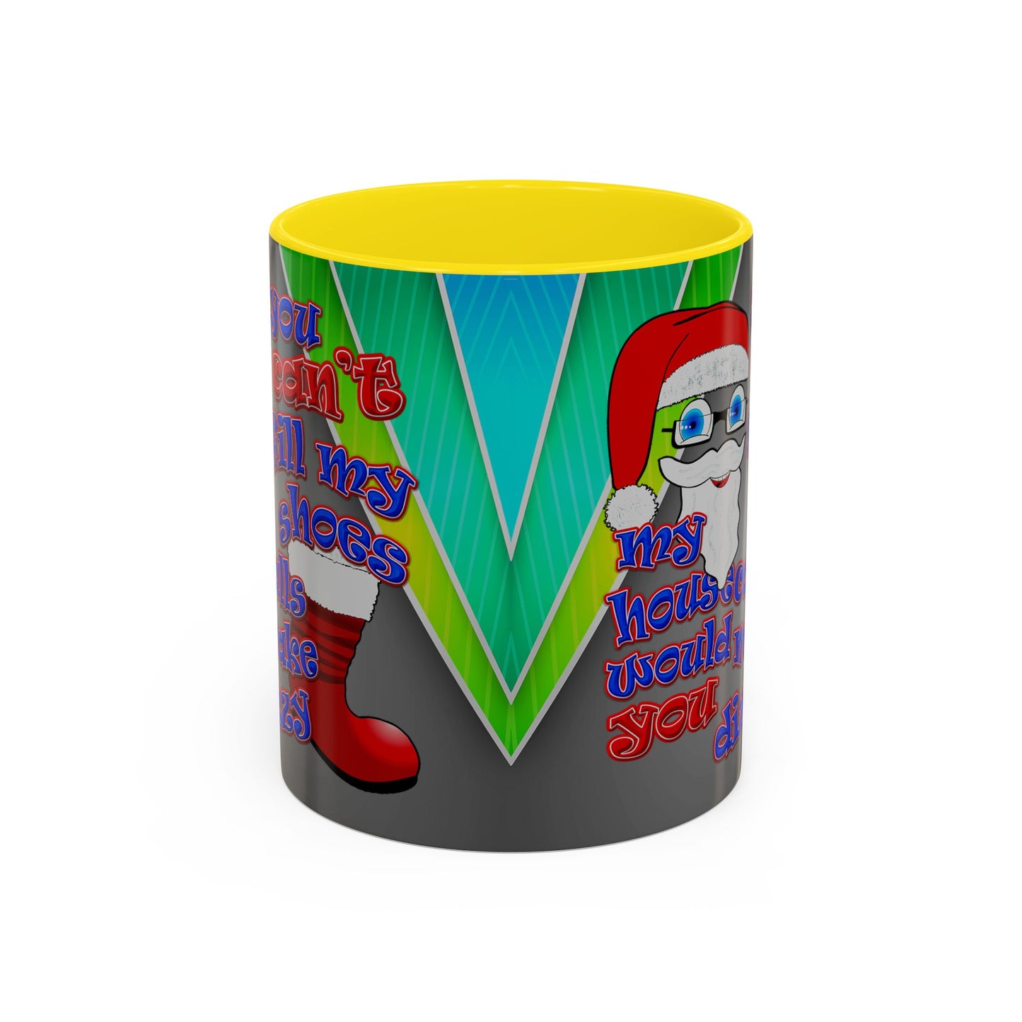 santa's shoes - Accent Mug (rainbow split)