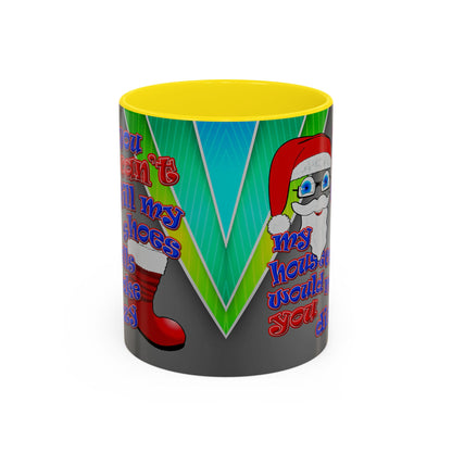 santa's shoes - Accent Mug (rainbow split)