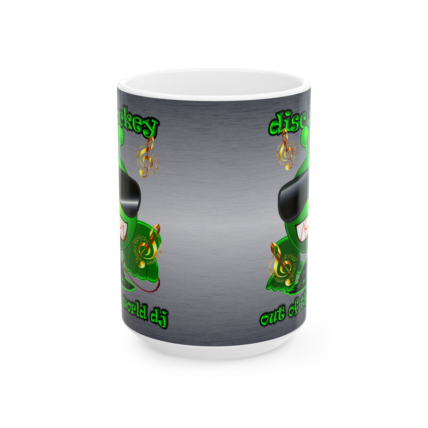 disc jockey - White Mug (brushed nickel)