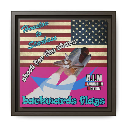 shoot for the stars - framed canvas art (pink)