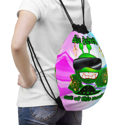 disc jockey - Drawstring Bag (light blue-pink wave)