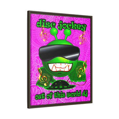 disc jockey - framed canvas art (pink swirl)