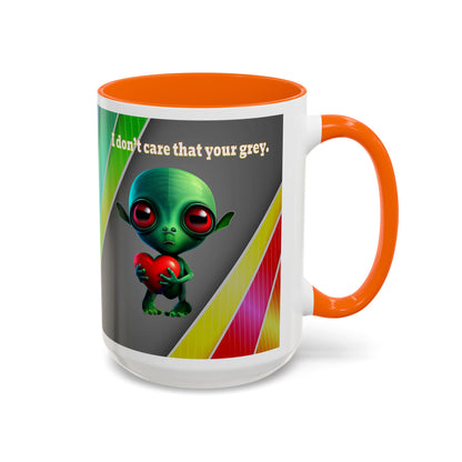 I don't care that your grey - Accent Mug (rainbow split)