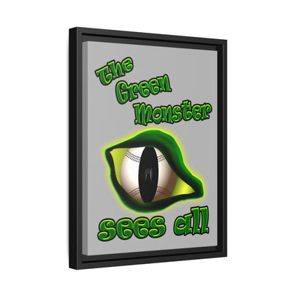 green monster - framed canvas art (light grey)