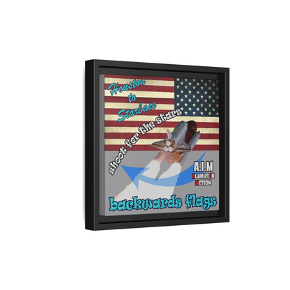 shoot for the stars - framed canvas art (grey)