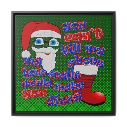 santa's shoes - framed canvas art (logo green)