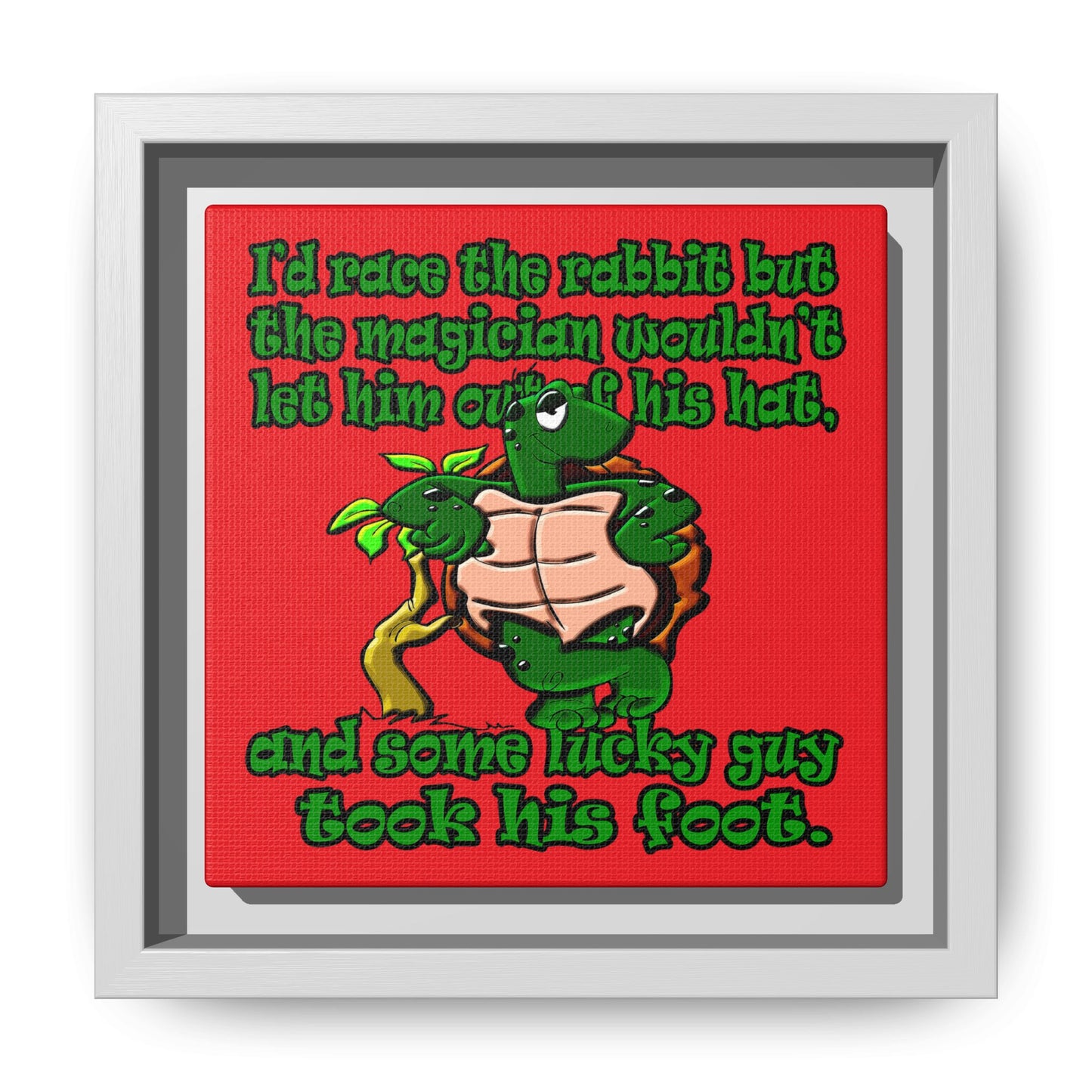 turtle race - framed canvas art (red)