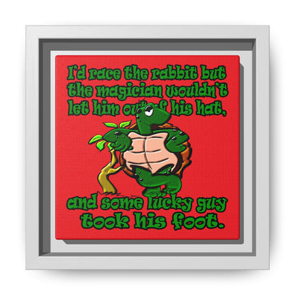turtle race - framed canvas art (red)