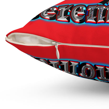 em cee squared - Spun Polyester Square Pillow - (red)