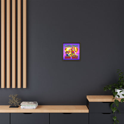 love peace - framed canvas art (purple-pink wave)