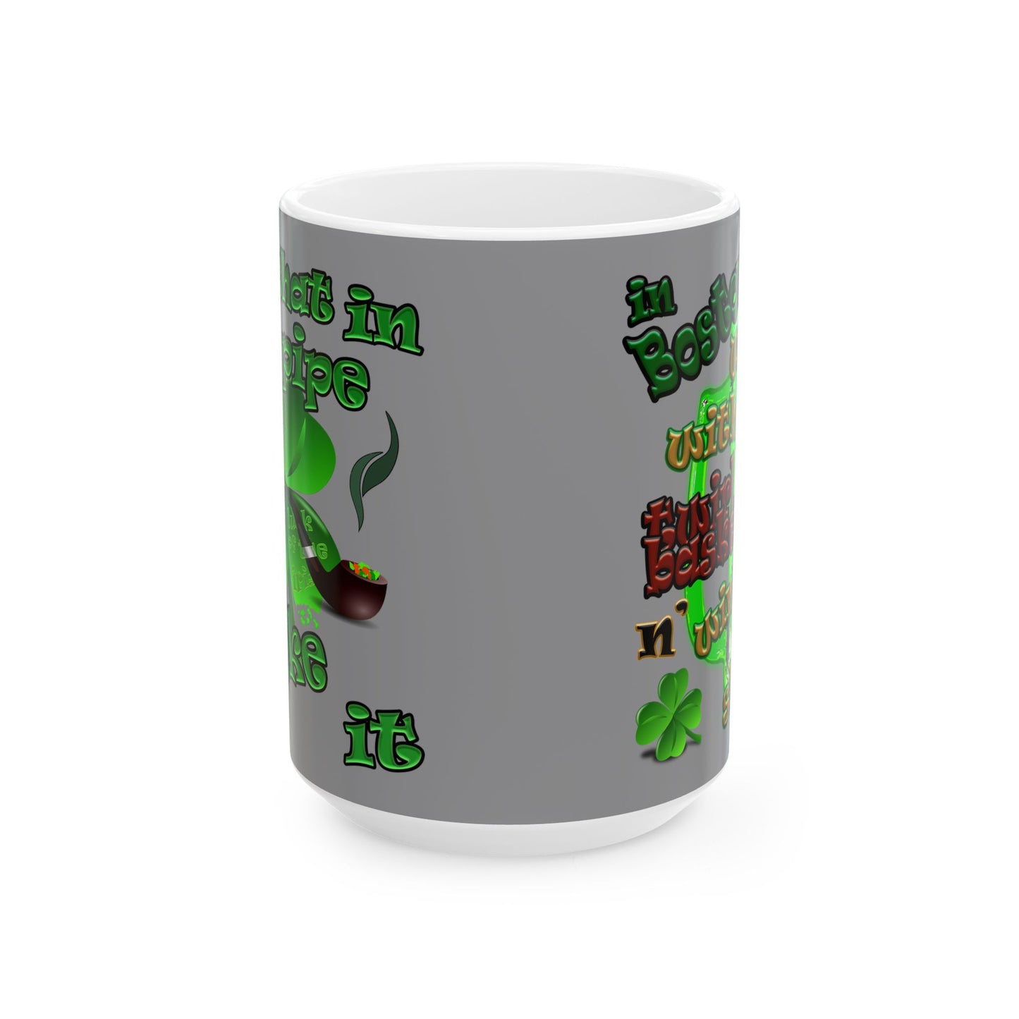 celtics logo - White Mug (grey)