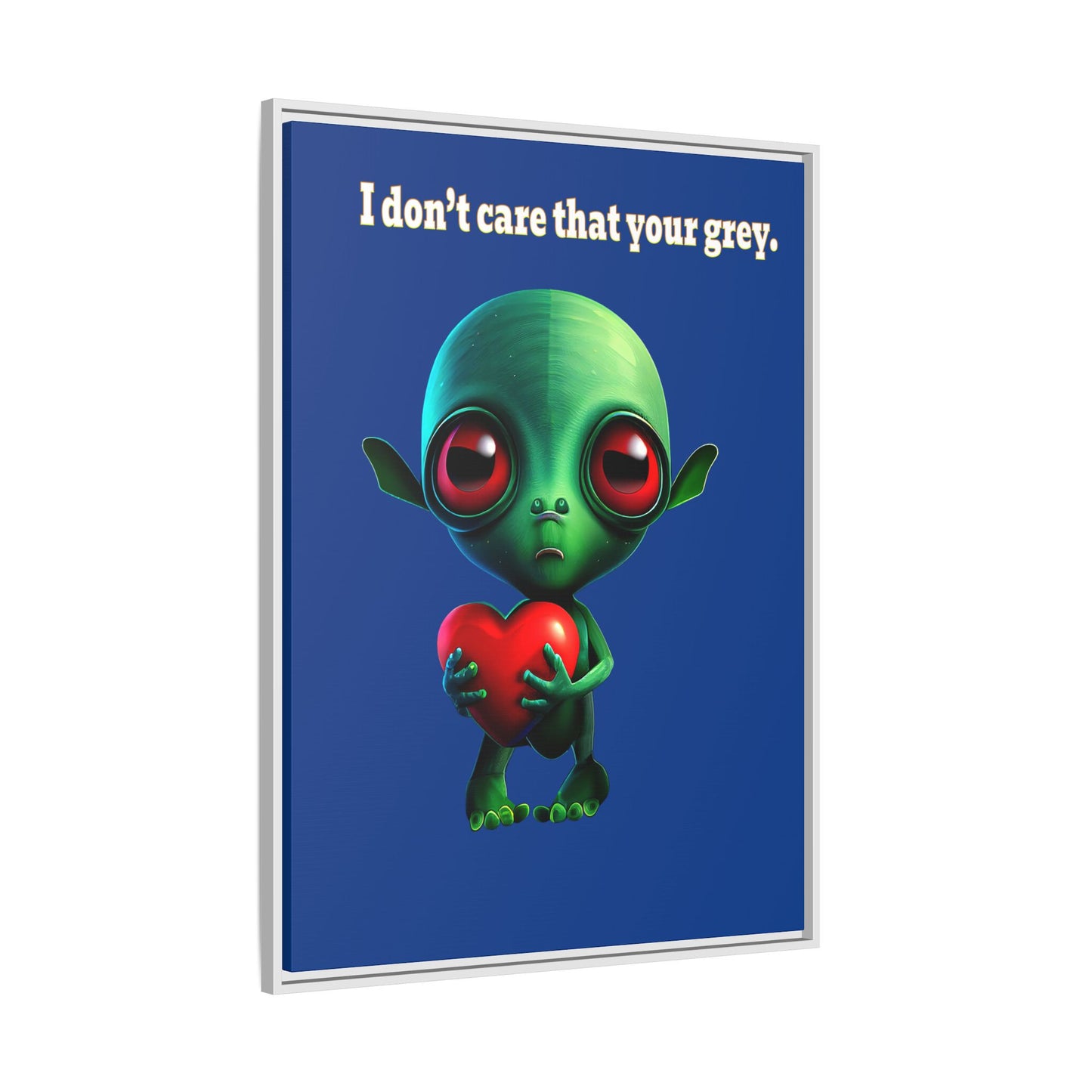 I don't care that your grey - framed canvas art (dark blue)