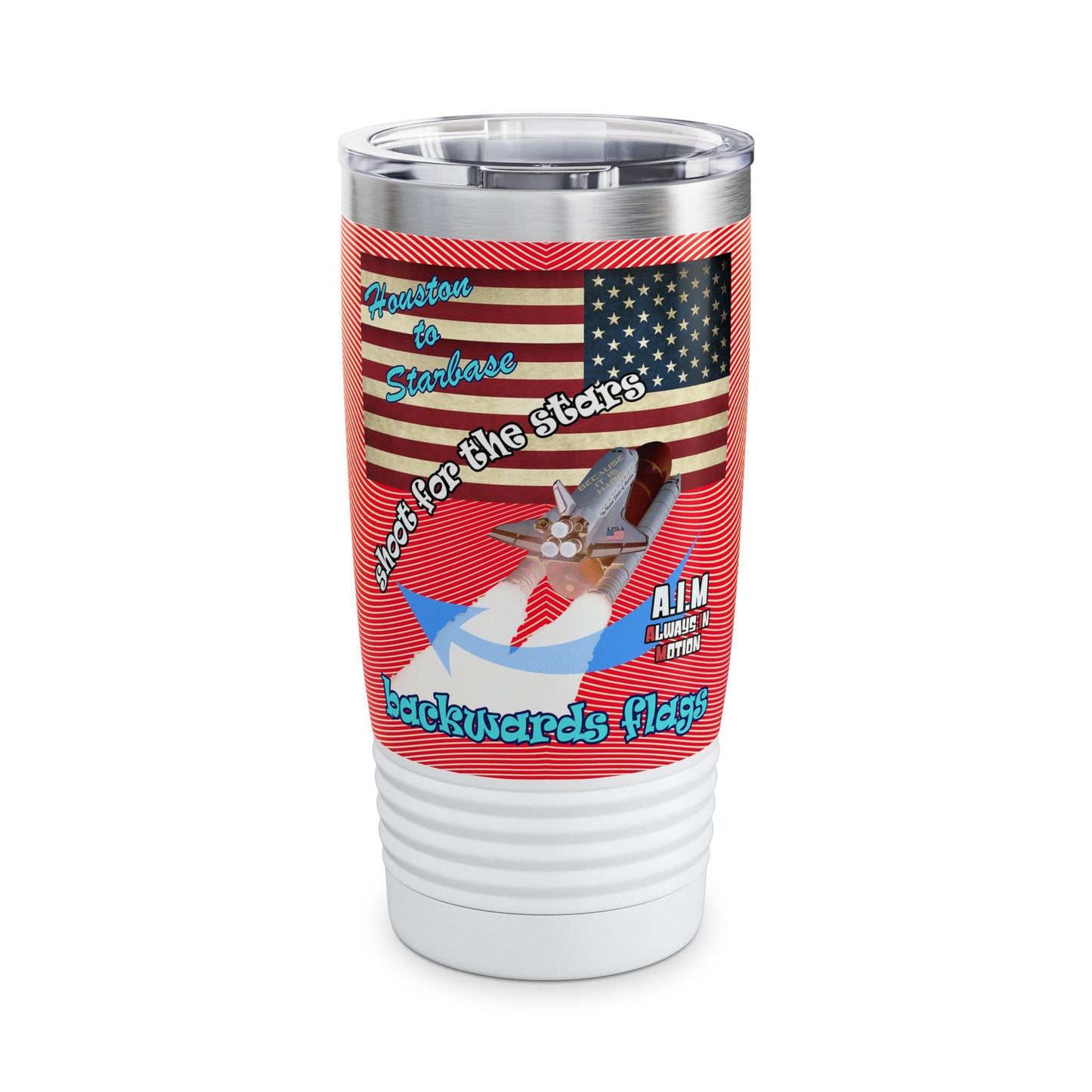 shoot for the stars - Ringneck Tumbler, 20oz (yellow-orange wave)