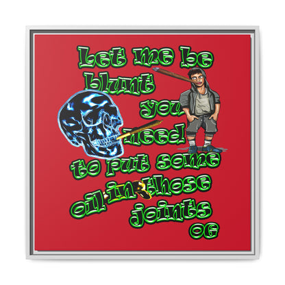 og - framed canvas art (dark red)
