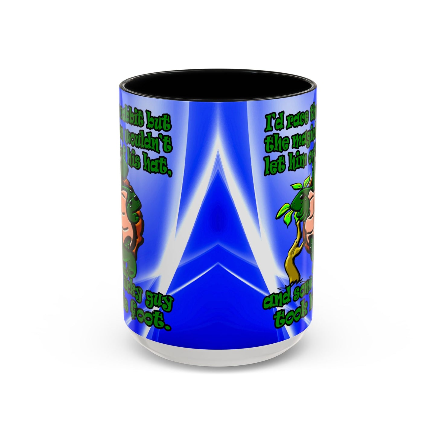 turtle race - Accent Mug (blue-white wave)